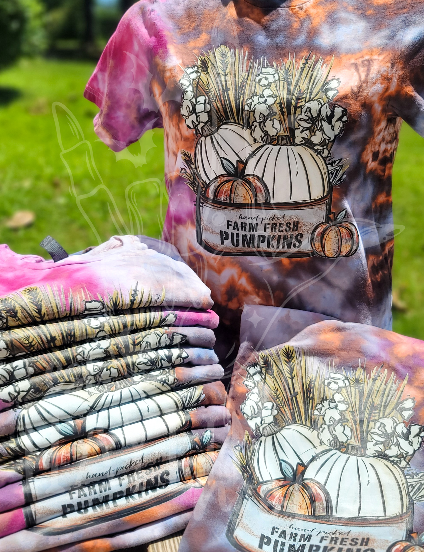 Handpicked Farm Fresh Pumpkins {Ice Dyed} Tee and MATCHING BLANKS