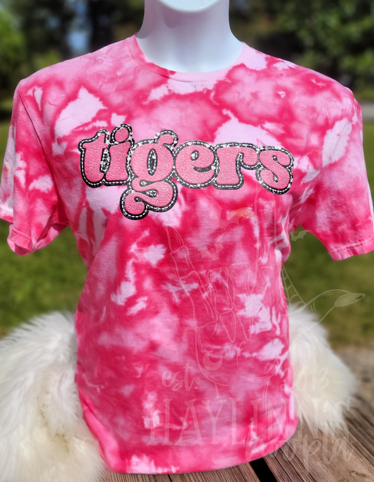 Faux Chenille PINK OUT Mascot Tee