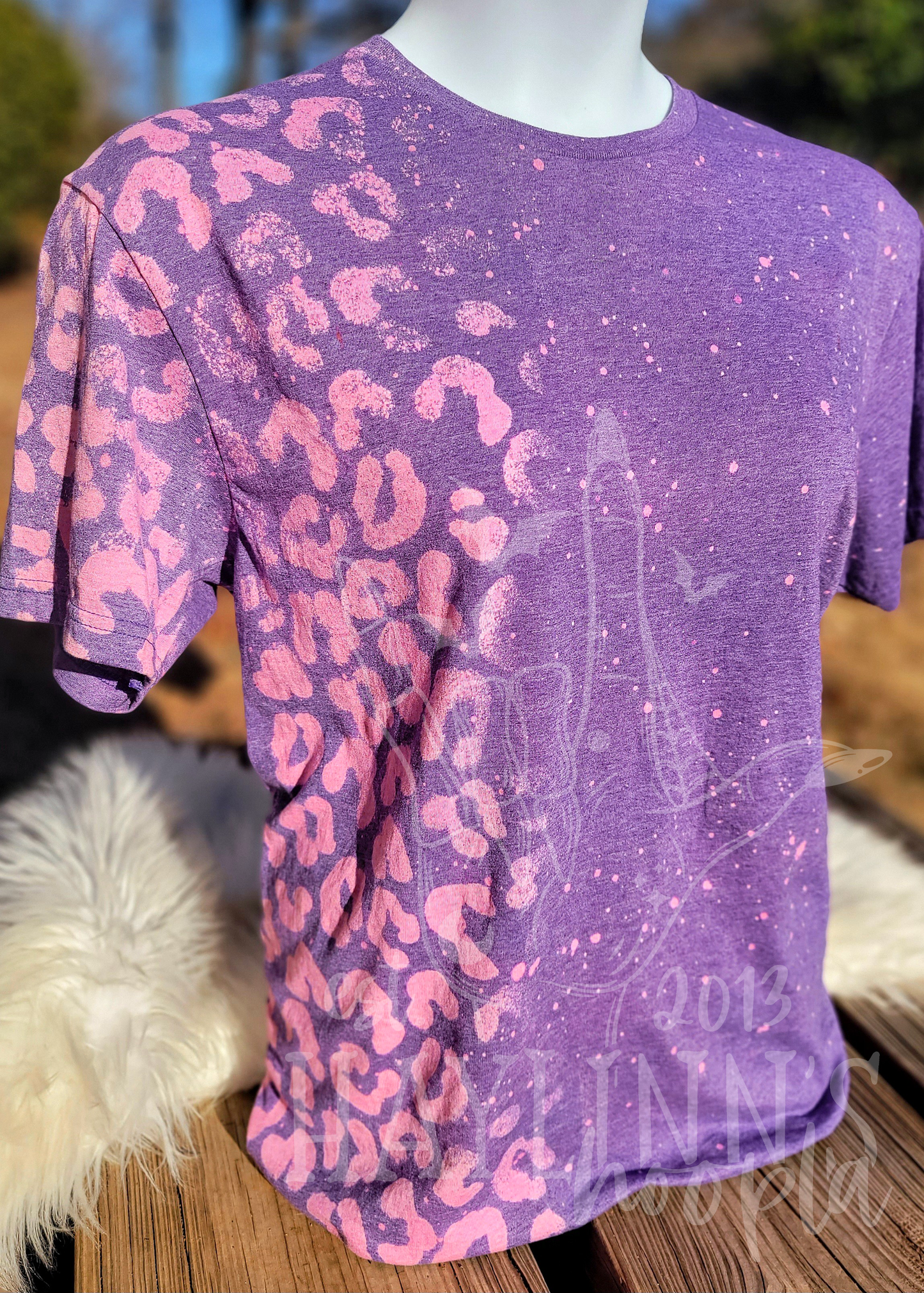 Pink/Purple ACID WASHED Leopard Tee