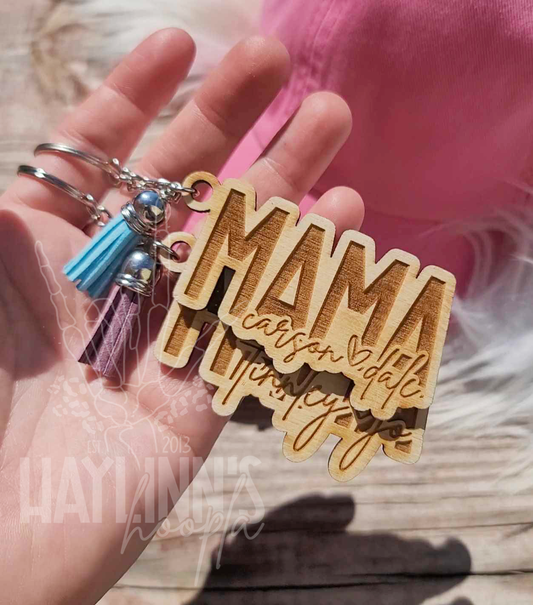 Personalized ENGRAVED Wood Keychains