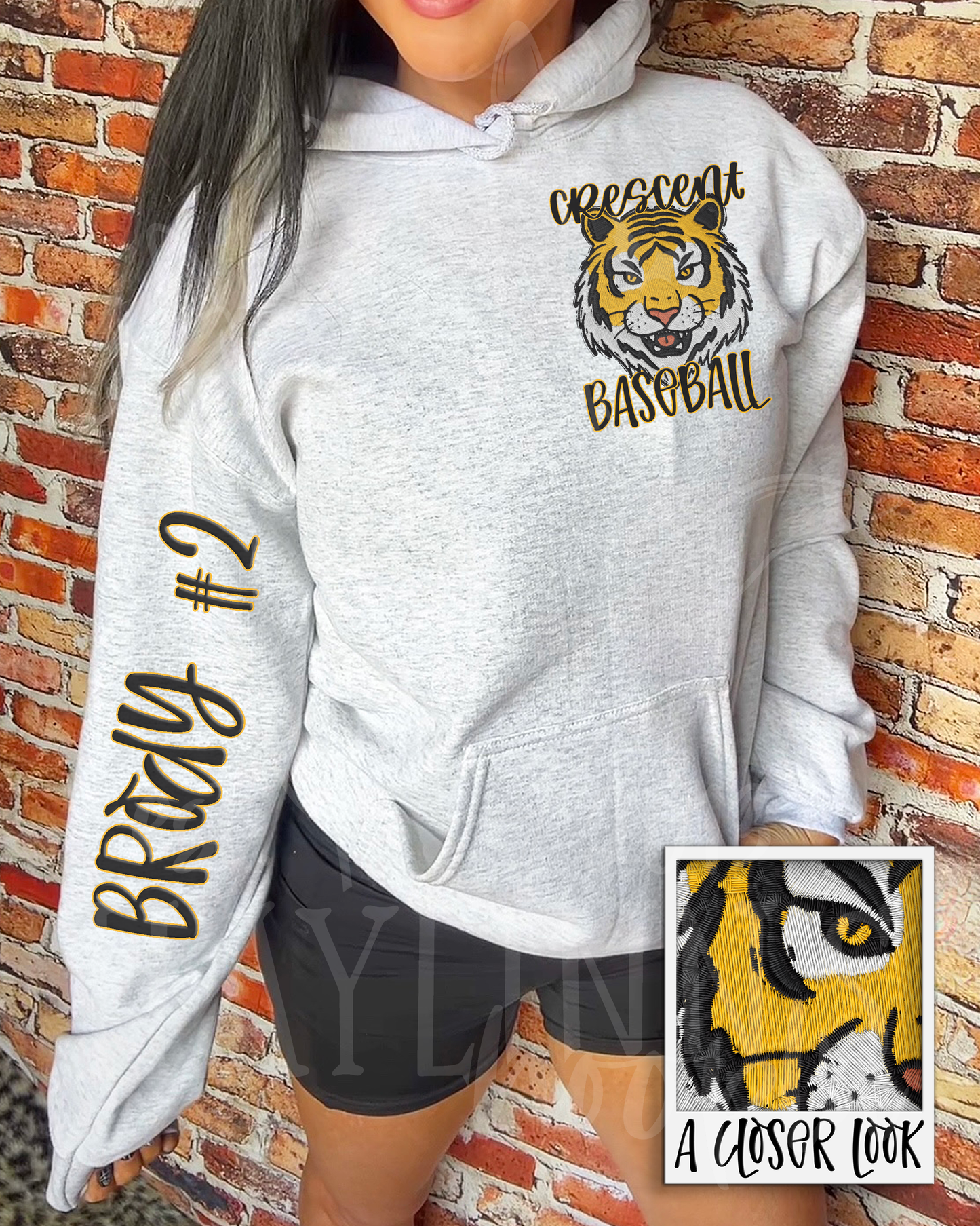 Faux Embroidered TRENDY MASCOT Hoodie