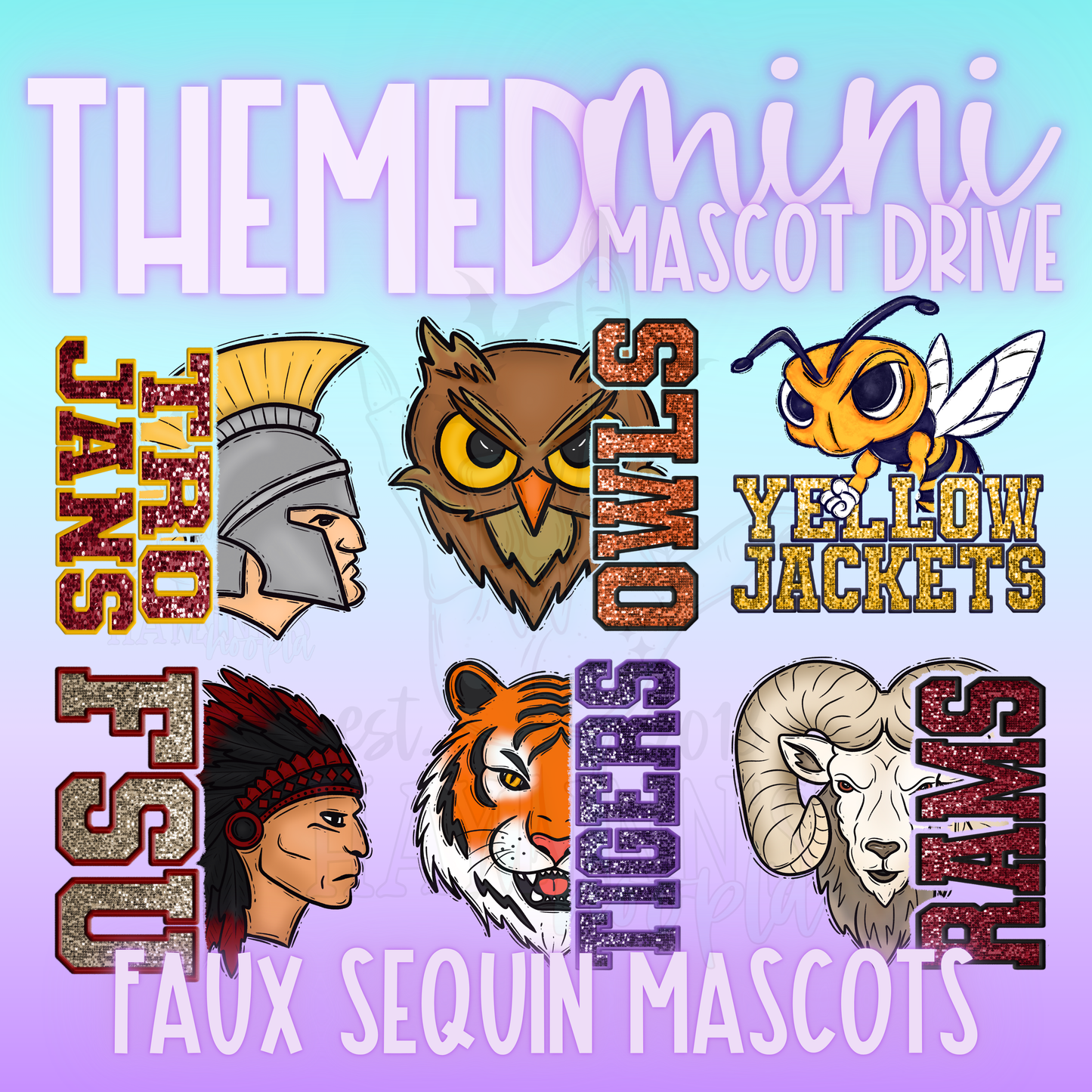 Faux Sequin THEMED MINI {MASCOT} Drive