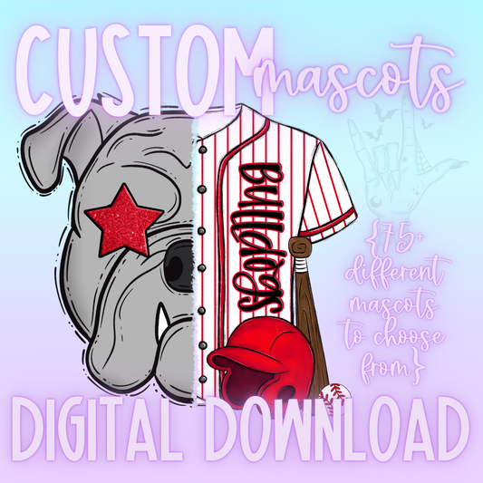 Baseball Collage [School Mascot] CUSTOM DIGITAL DESIGN