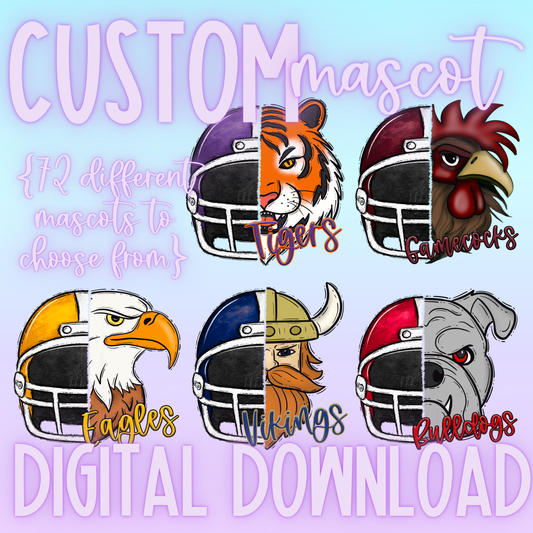 Football Helmet/Mascot [School Spirit] CUSTOM DIGITAL DESIGN
