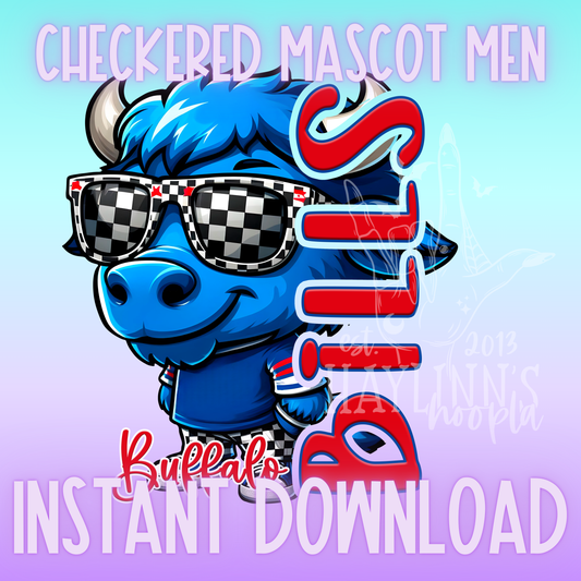 Buffalo Mascot Man DIGITAL DESIGN