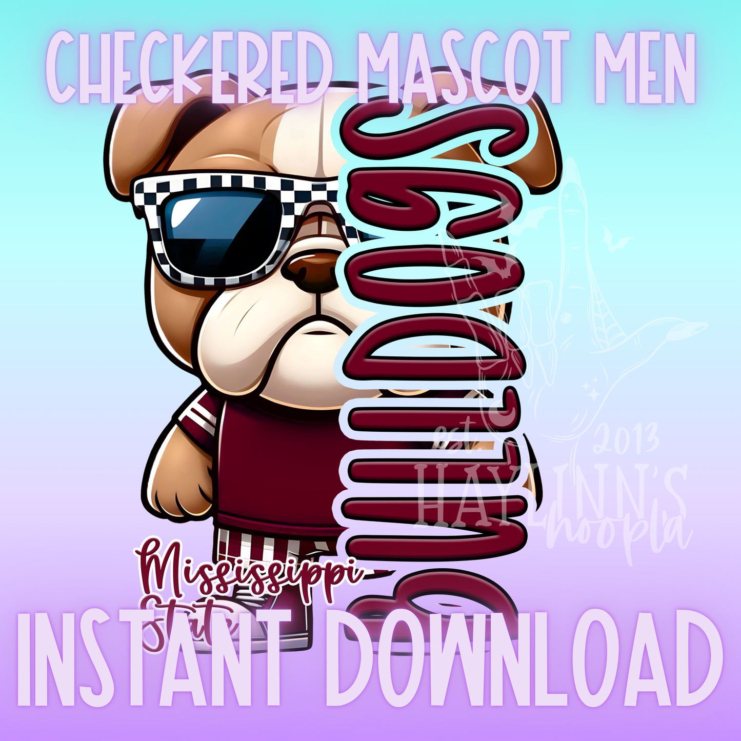 Mississippi State Mascot Man DIGITAL DESIGN