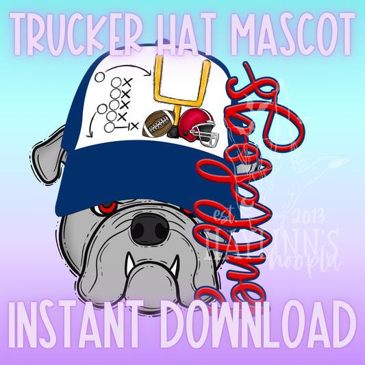 Bulldog {navy & red} Trucker Hat DIGITAL DESIGN