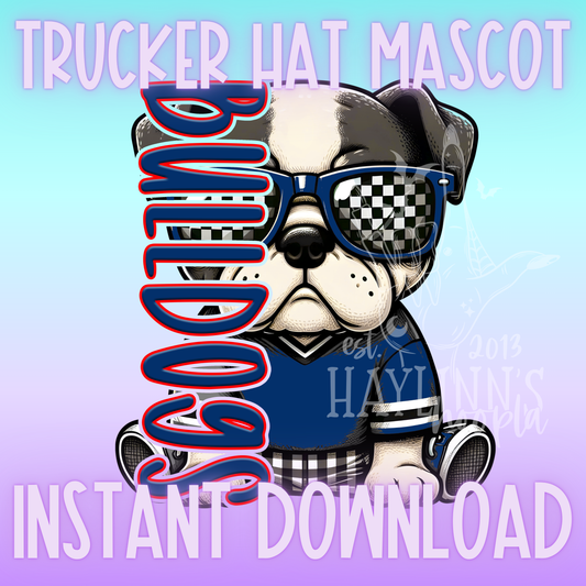 Bulldog {navy} Mascot Man DIGITAL DESIGN