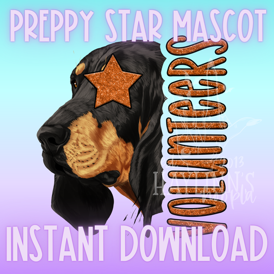 Volunteers Preppy Star Mascot DIGITAL DESIGN