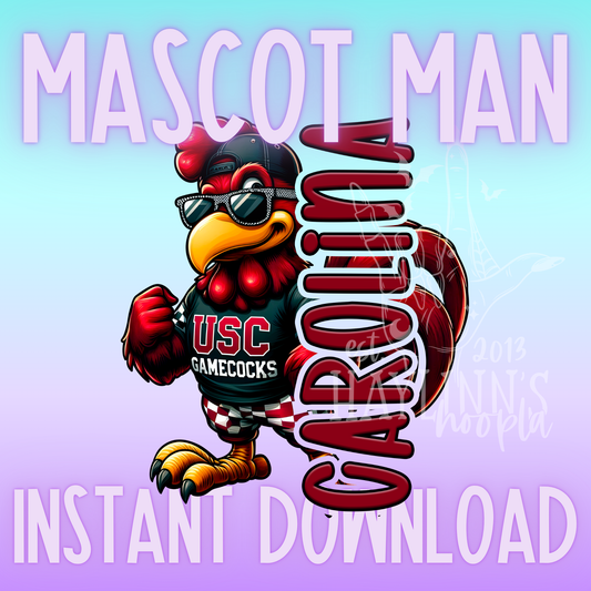 Gamecock Mascot Man DIGITAL DESIGN