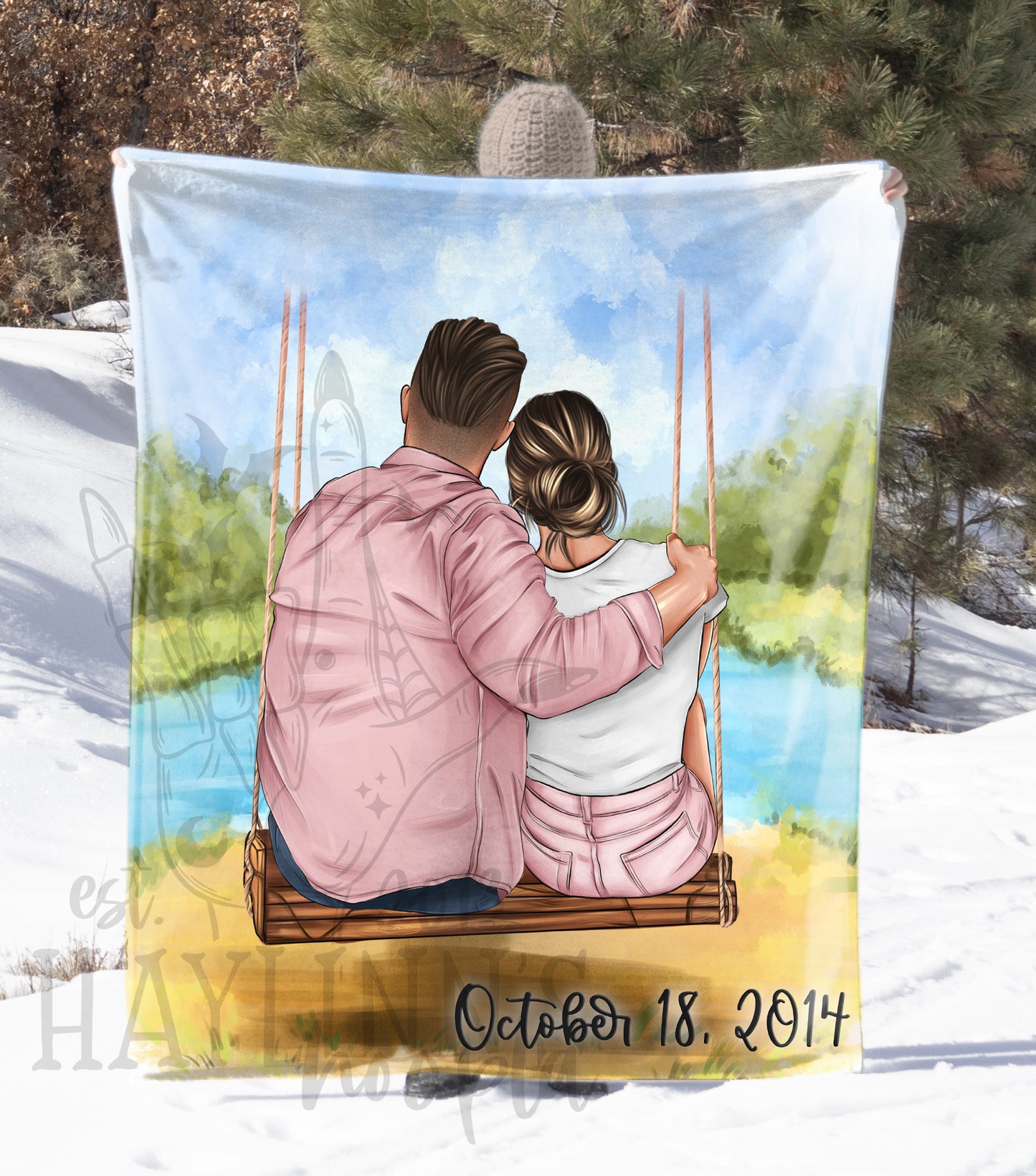 HAYLINN EXCLUSIVE Cute Couple Blanket