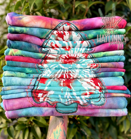 Christmas Watercolor Tree {Ice Dyed} Tee and MATCHING BLANKS