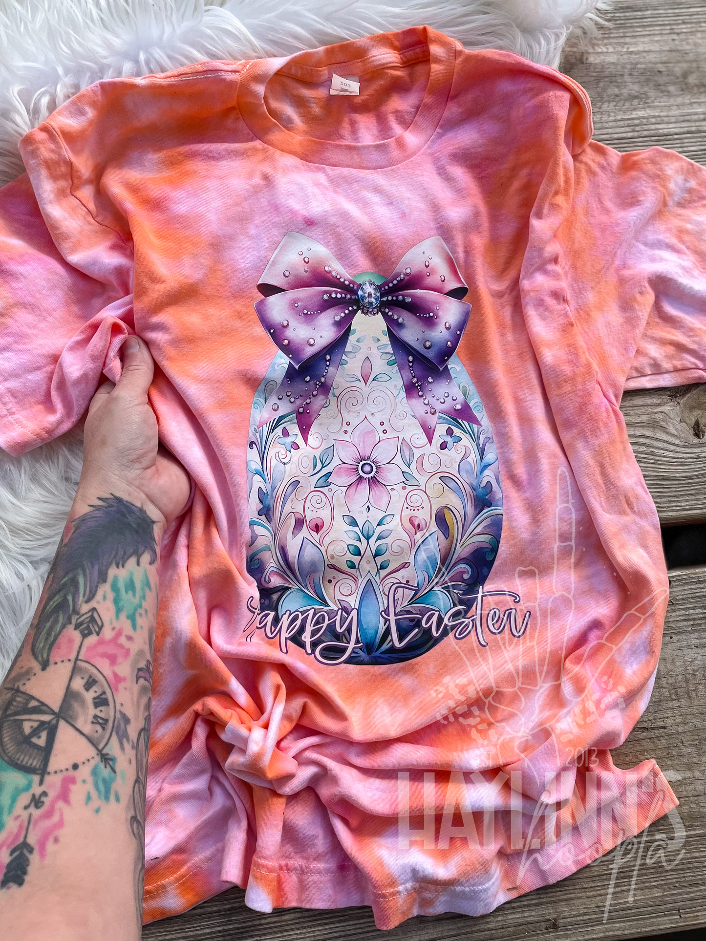 Watercolor Easter Egg {Ice Dyed} Tee and MATCHING BLANKS
