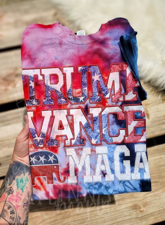 Trump Vance {FAUX EMBROIDERED} Tee