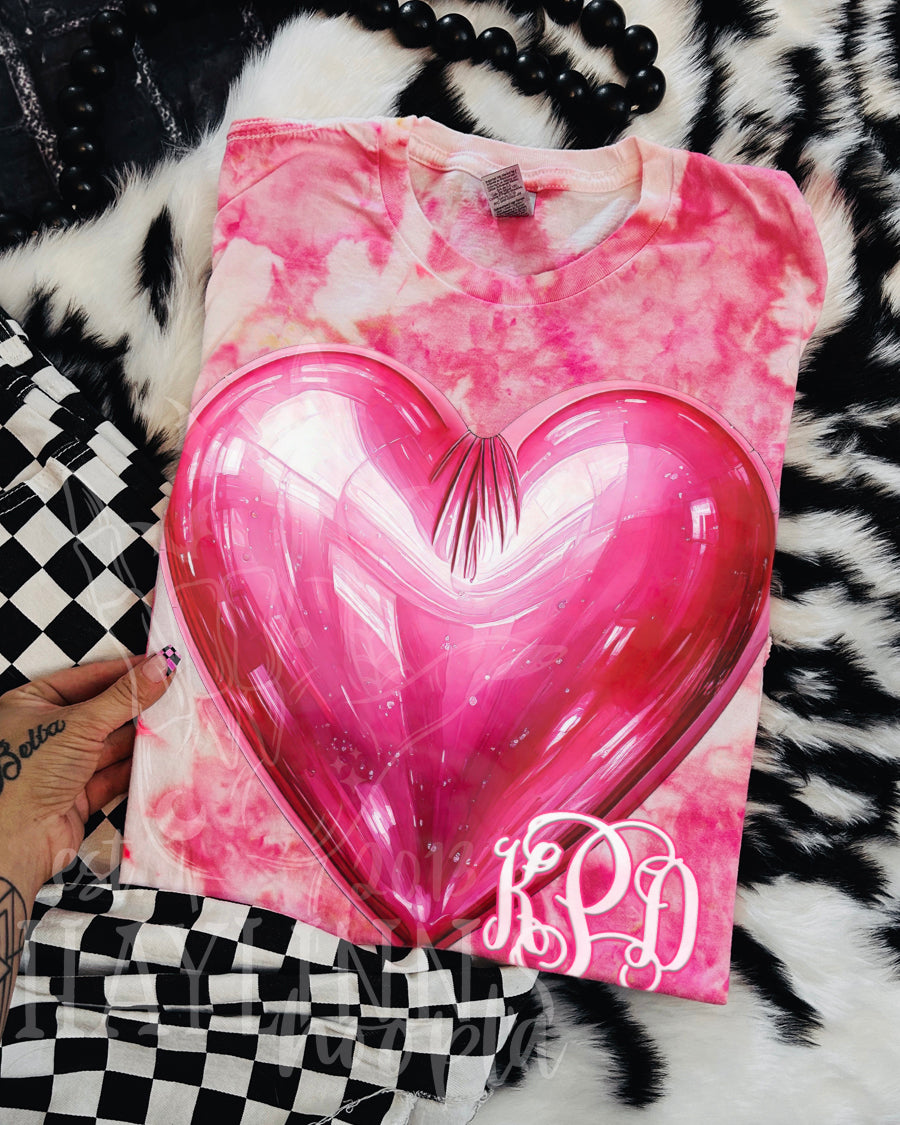 Heart MONOGRAMMED [mylar balloon] Tee