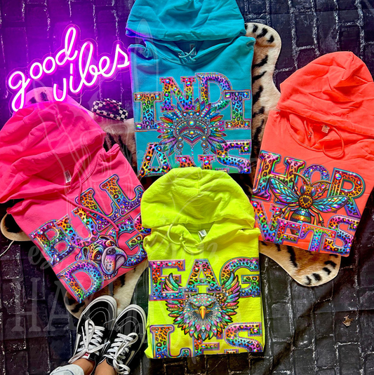 Neon Mascot {FAUX EMBROIDERED} Apparel