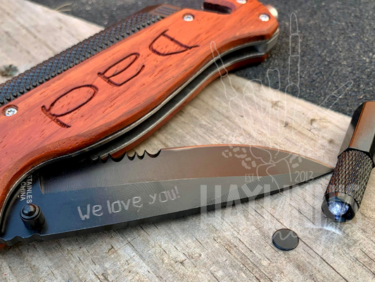 Personalized ENGRAVED Rosewood Knife