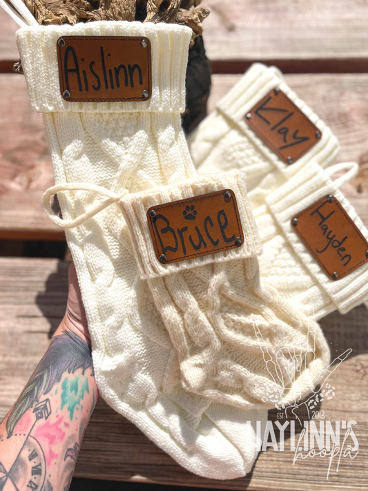 YOUR OWN HANDWRITING Personalized Chunky Knit Christmas Stocking