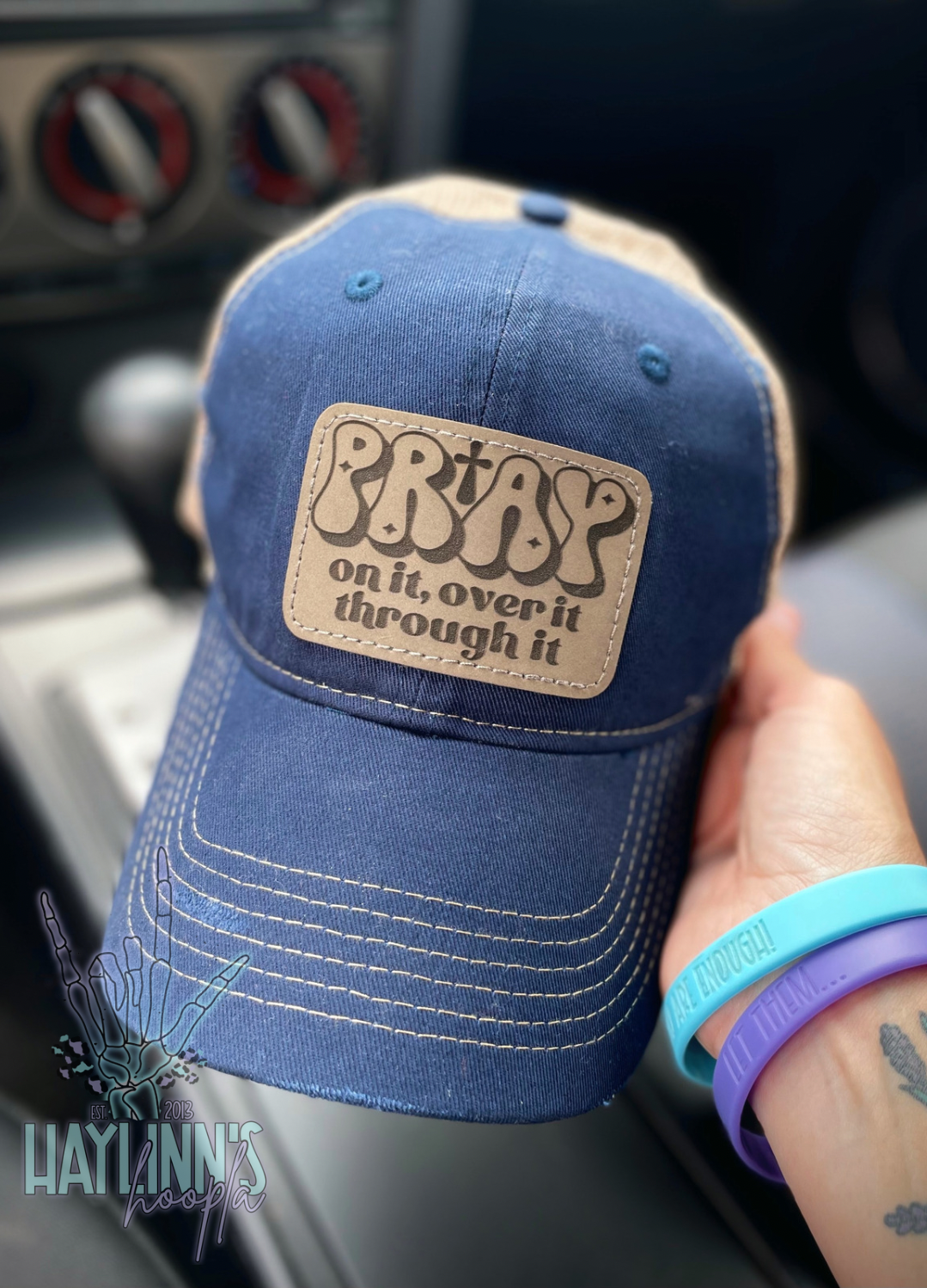 Pray On it, Over it, Through it Distressed Hat