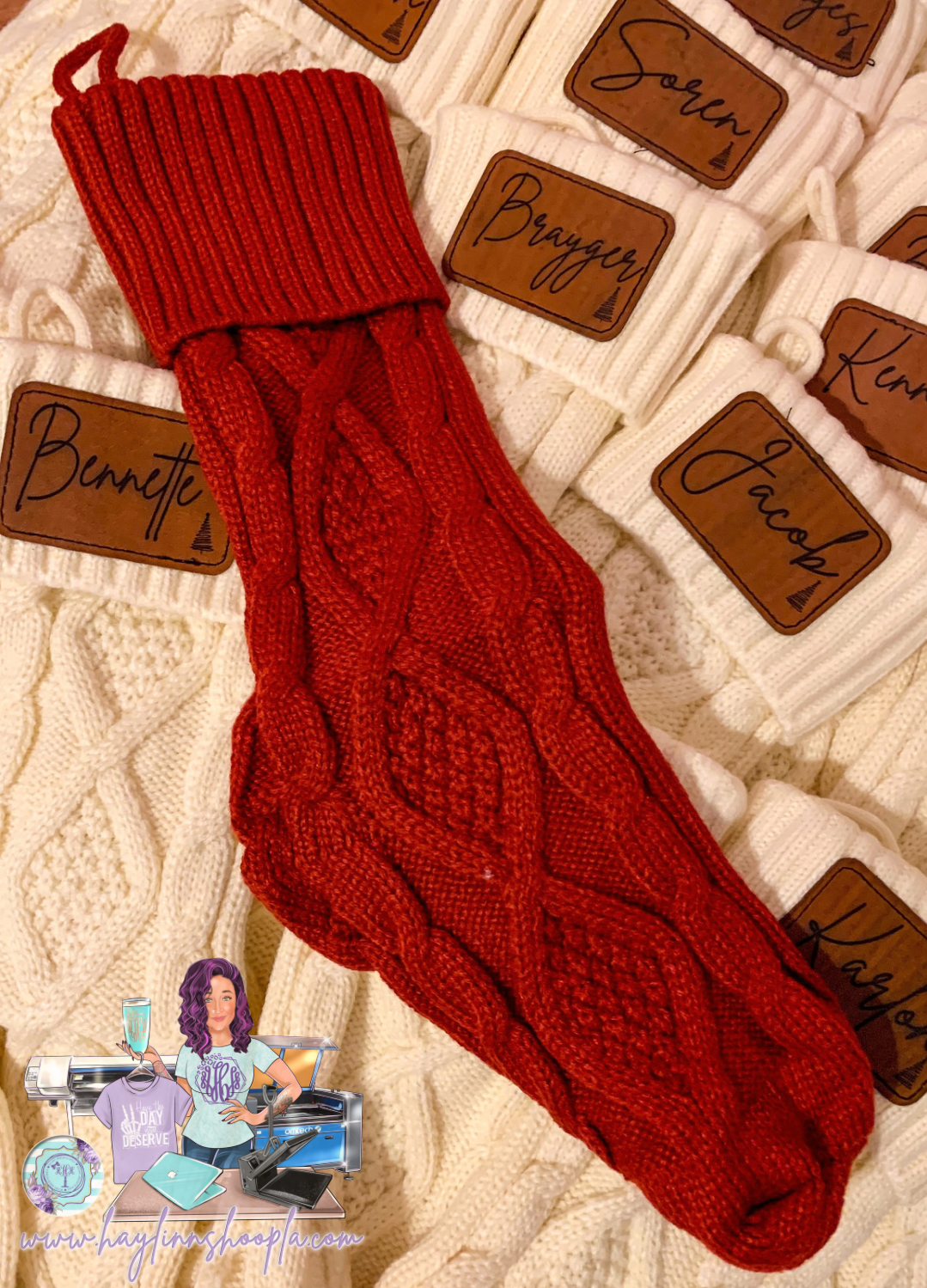 YOUR OWN HANDWRITING Personalized Chunky Knit Christmas Stocking