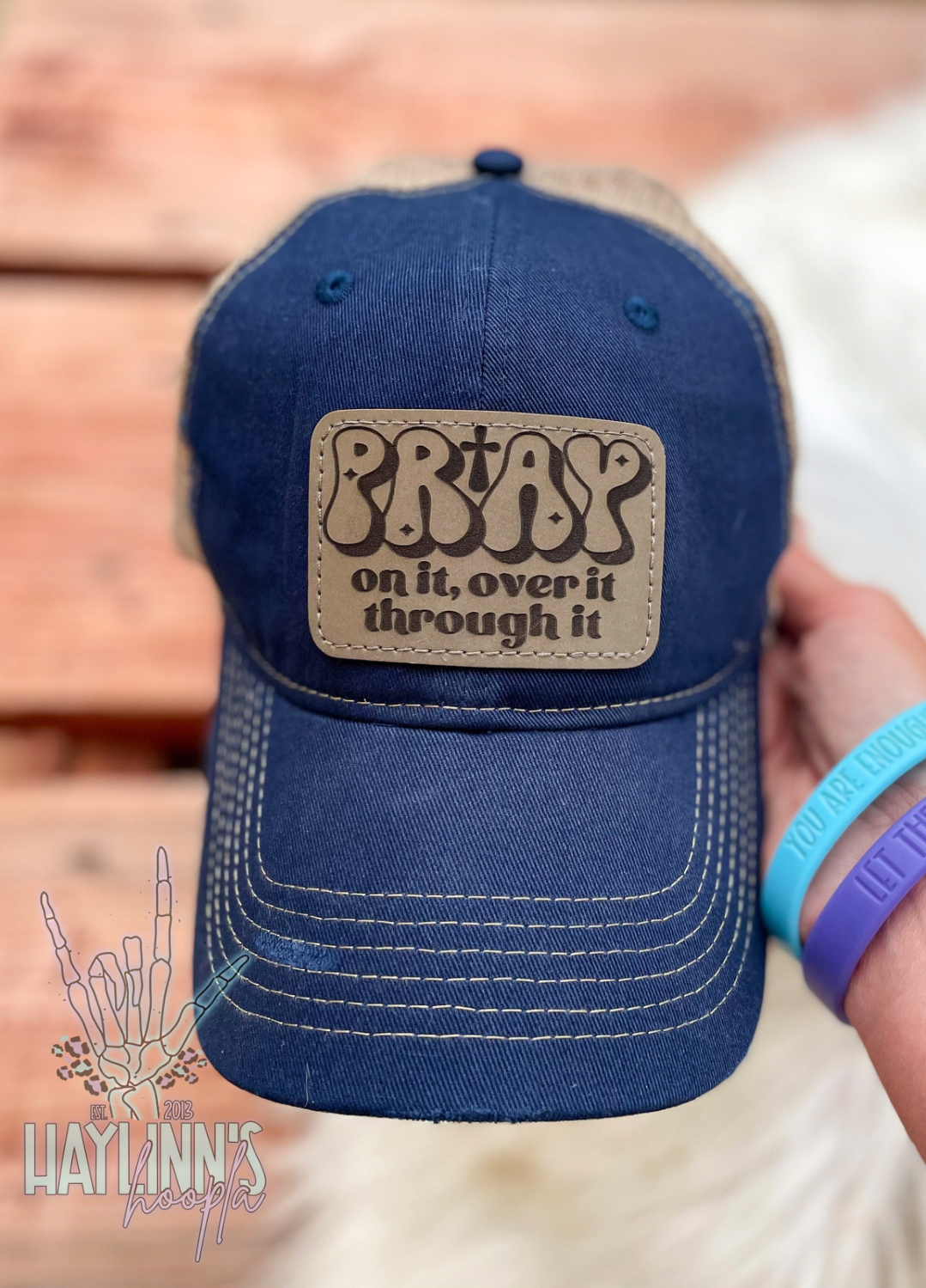 Pray On it, Over it, Through it Distressed Hat