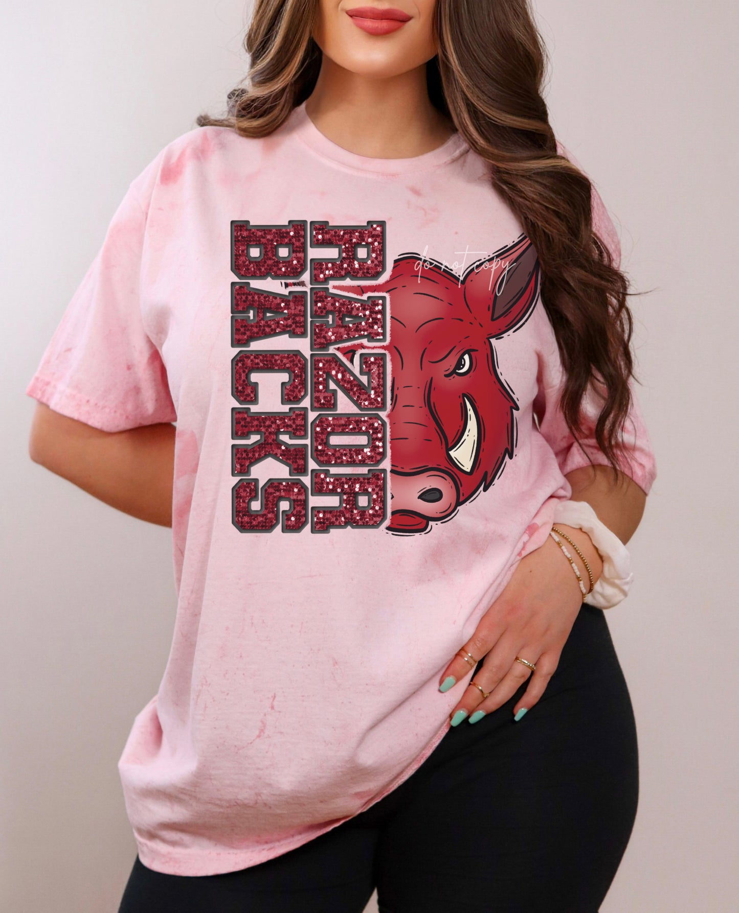 Hog Mascot {FAUX SEQUIN/EMBROIDERY} Tee