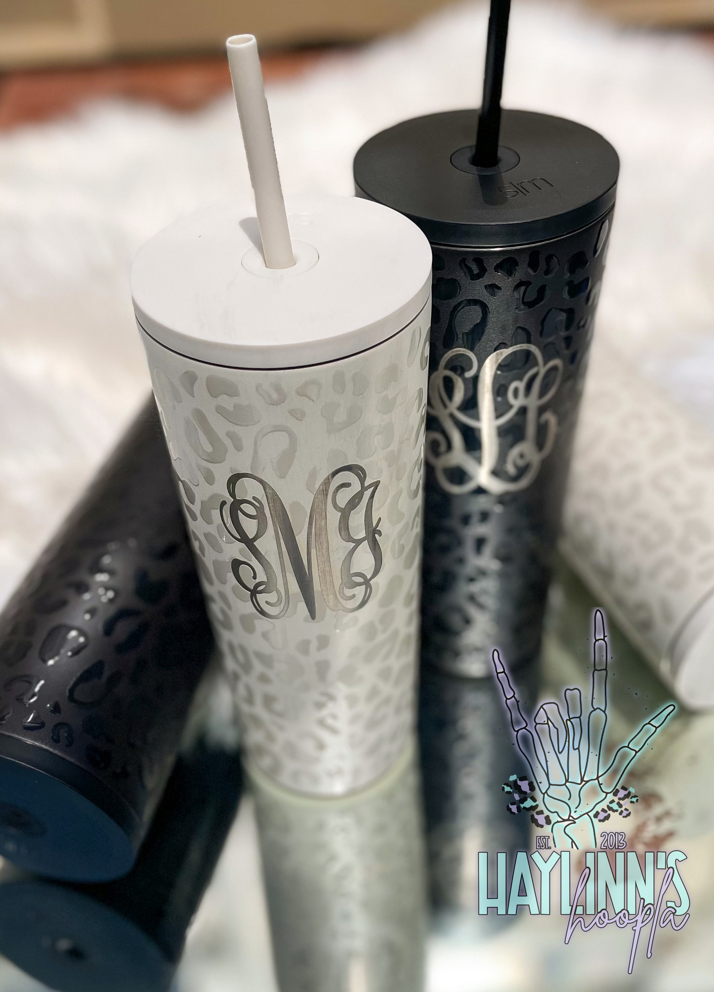 simple modern engraving tumbler cream leopard｜TikTok Search