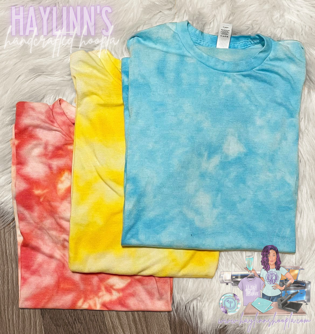 SUBLIMATION FRIENDLY (65% POLY) Ice-Dyed BLANK Tees