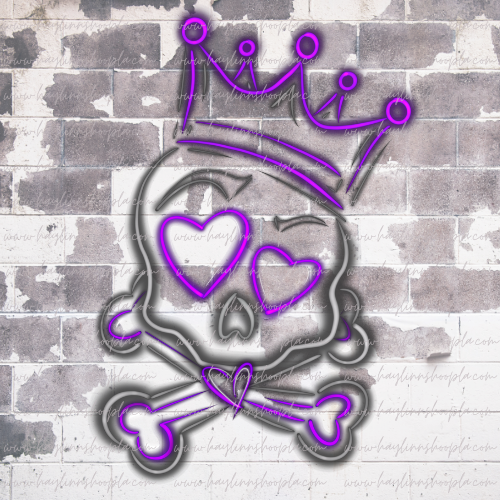 Purple/Smoke Neon Skull (with Crown)