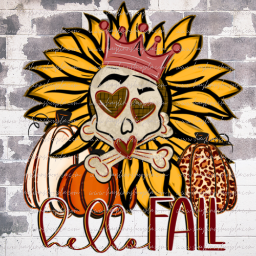 Hello Fall (Sunflower/Skull/Pumpkin)
